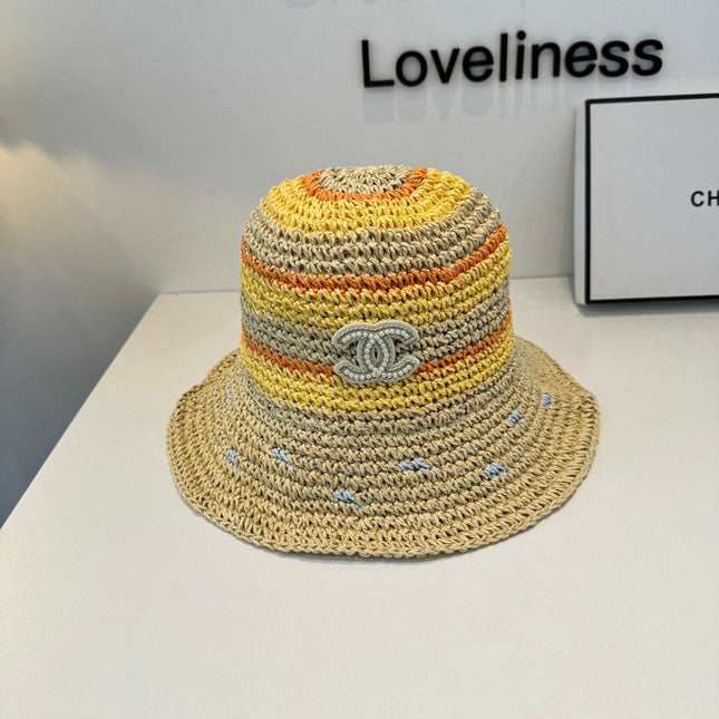 CHANEL 26S CROCHETED STRAW BUCKET HAT 337964