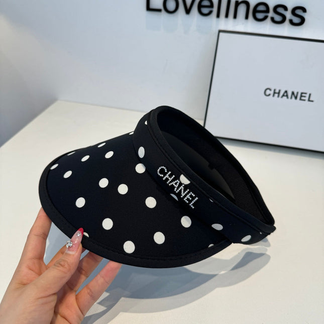 CHANEL 26S POLKA-DOT OPEN-TOP HAT 337955