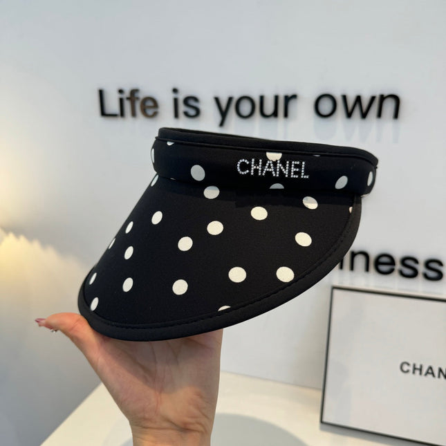 CHANEL 26S POLKA-DOT OPEN-TOP HAT 337955