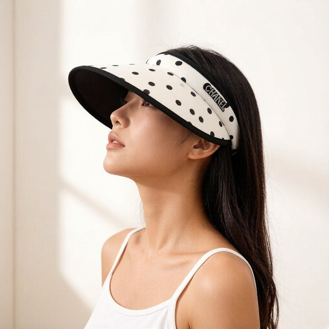 CHANEL 26S POLKA-DOT OPEN-TOP HAT 337956