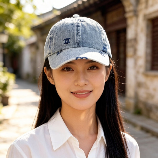 CHANEL 26S MONOGRAM CC DENIM BASEBALL CAP 337807