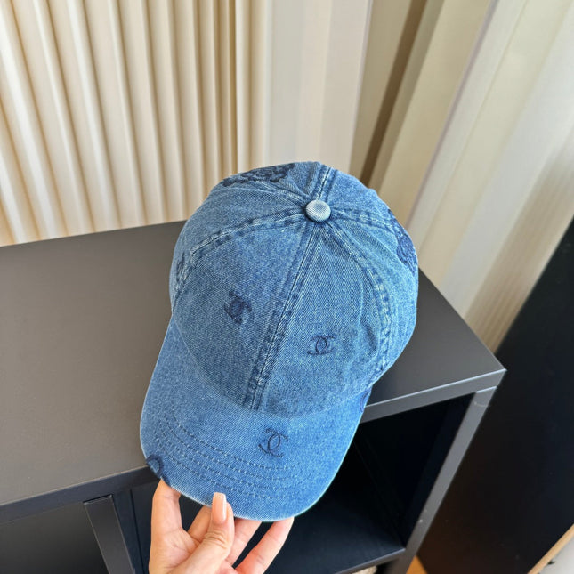 CHANEL 26S MONOGRAM CC DENIM BASEBALL CAP 337808