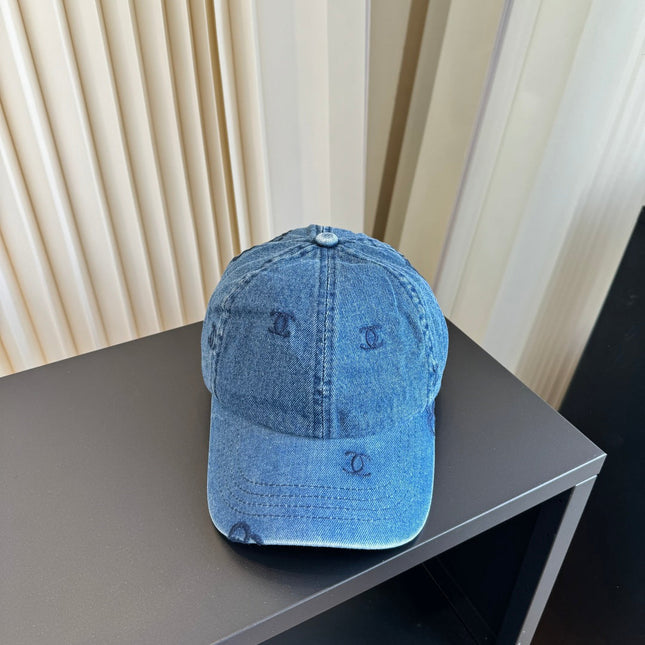 CHANEL 26S MONOGRAM CC DENIM BASEBALL CAP 337808