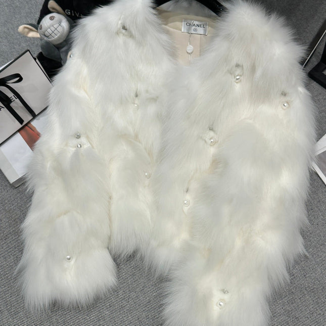 CHANEL 25S FOX FUR JACKET 593