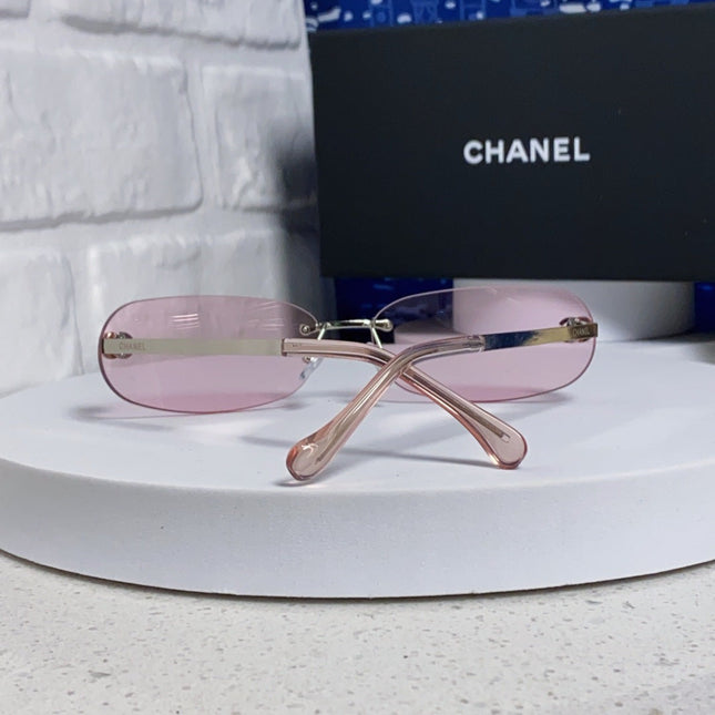 CHANEL RECTANGLE SUNGLASSES PINK IN METAL 948114