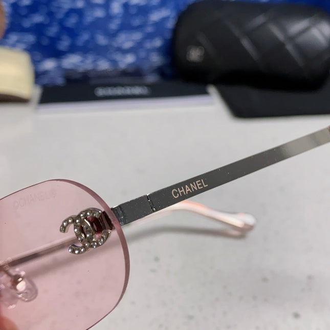 CHANEL RECTANGLE SUNGLASSES PINK IN METAL 948114