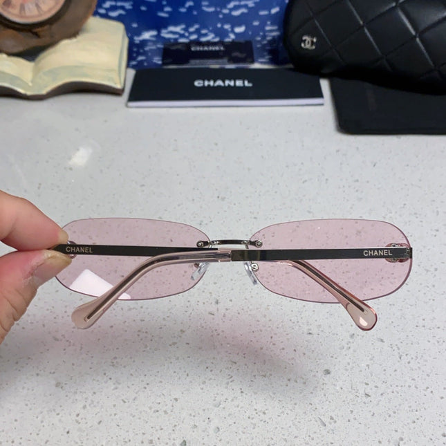 CHANEL RECTANGLE SUNGLASSES PINK IN METAL 948114