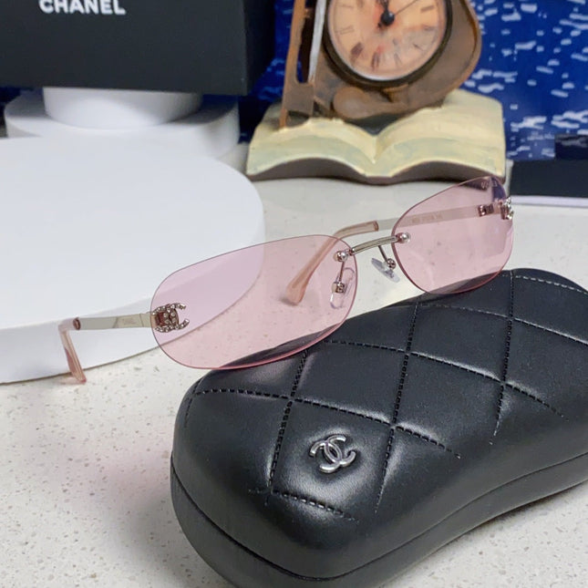 CHANEL RECTANGLE SUNGLASSES PINK IN METAL 948114
