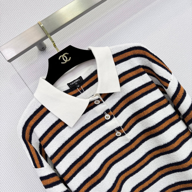 CHANEL 25S KNIT STRIPED POLO 587