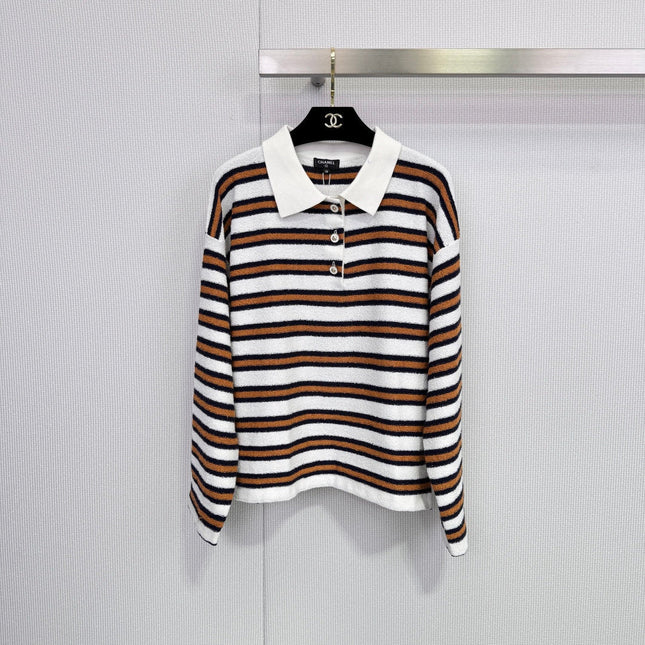 CHANEL 25S KNIT STRIPED POLO 587