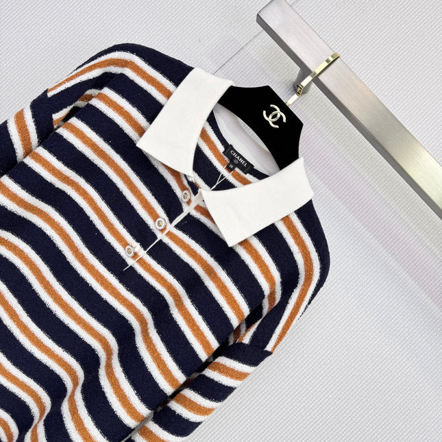 CHANEL 25S KNIT STRIPED POLO 588