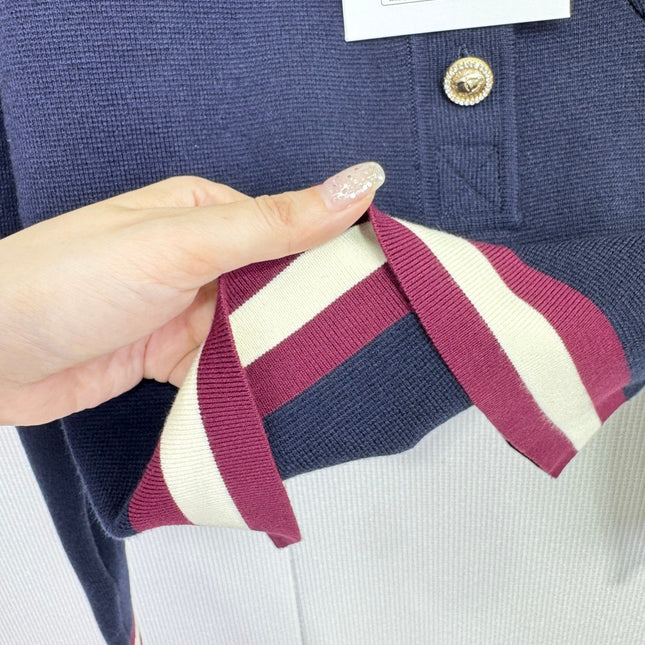 CHANEL 25S LONG-SLEEVE KNIT POLO SHIRT 589