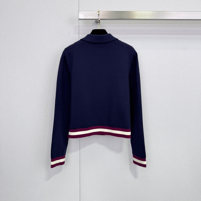CHANEL 25S LONG-SLEEVE KNIT POLO SHIRT 589
