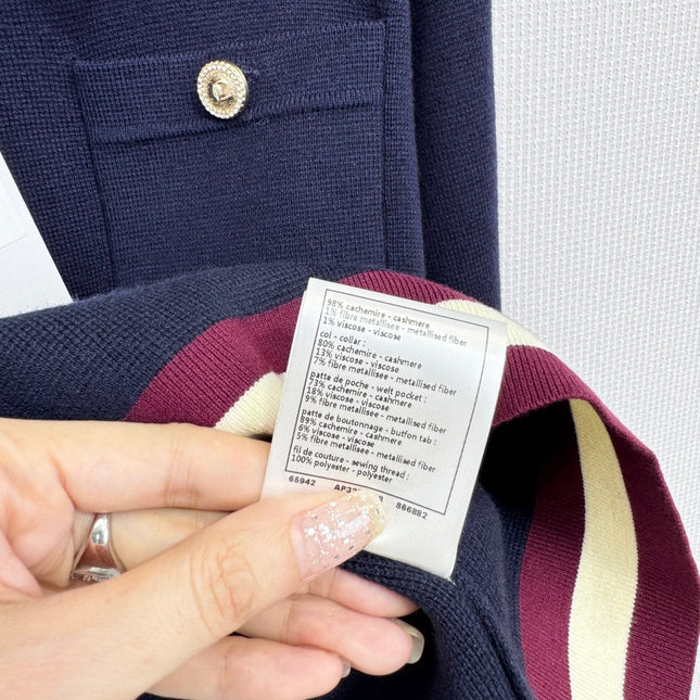 CHANEL 25S LONG-SLEEVE KNIT POLO SHIRT 589