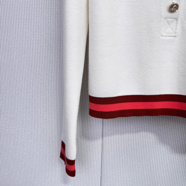 CHANEL 25S LONG-SLEEVE KNIT POLO SHIRT 590