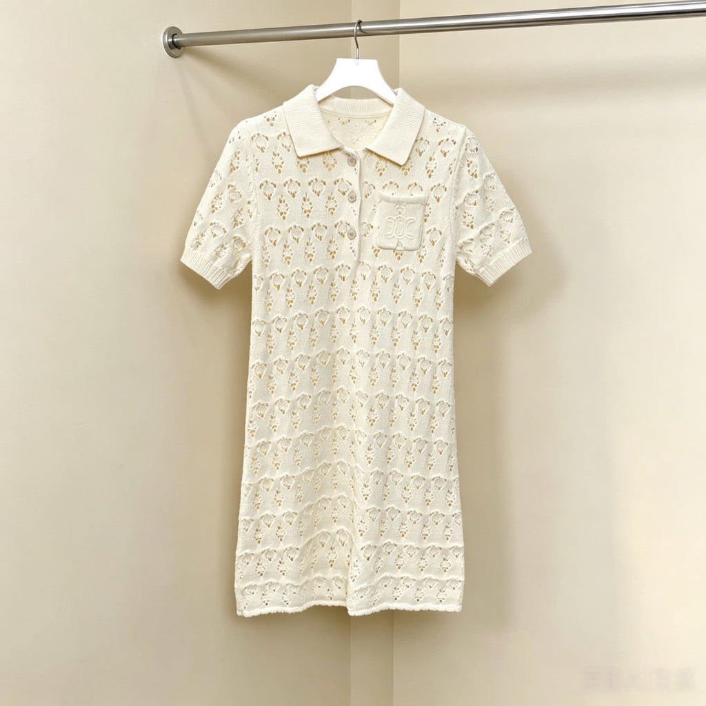 CELINE 26S LACE KNIT DRESS 446