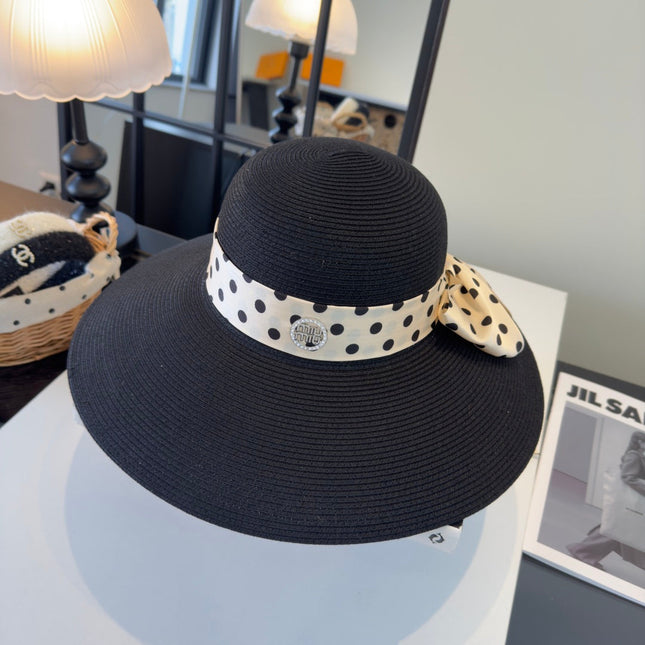 MIUMIU WIDE-BRIM BUCKET HAT WITH BOW STYLE 57