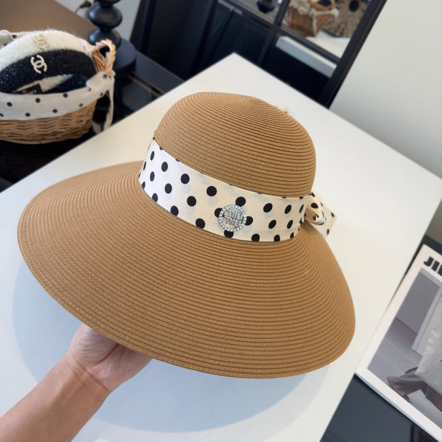 MIUMIU WIDE-BRIM BUCKET HAT WITH BOW STYLE 55
