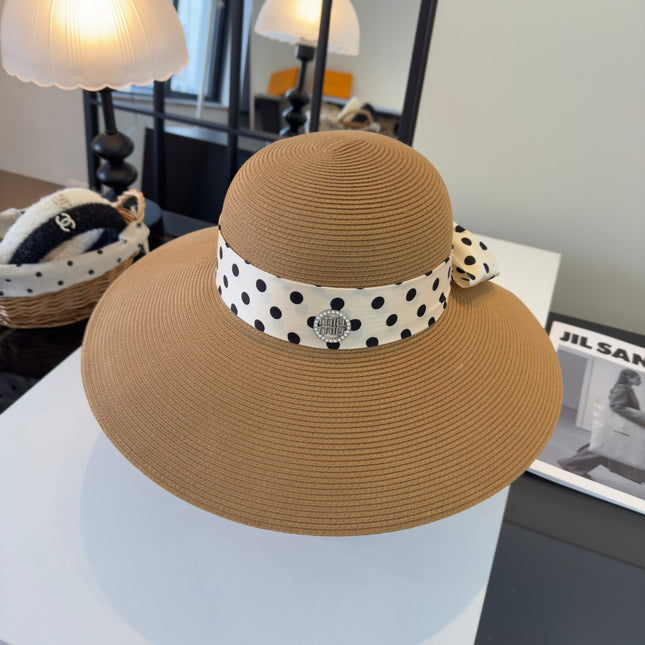 MIUMIU WIDE-BRIM BUCKET HAT WITH BOW STYLE 55