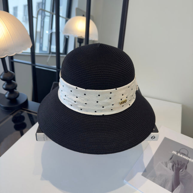 MIUMIU WIDE-BRIM BUCKET HAT WITH BOW STYLE 46