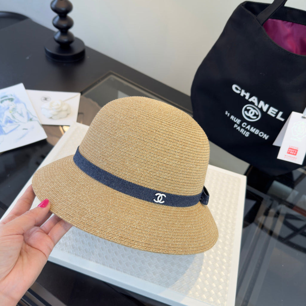 CHANEL 26S RAFFIA BUCKET HAT 338042