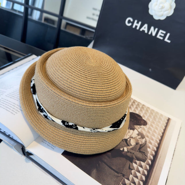CHANEL 26S BOATER STRAW HAT 338053