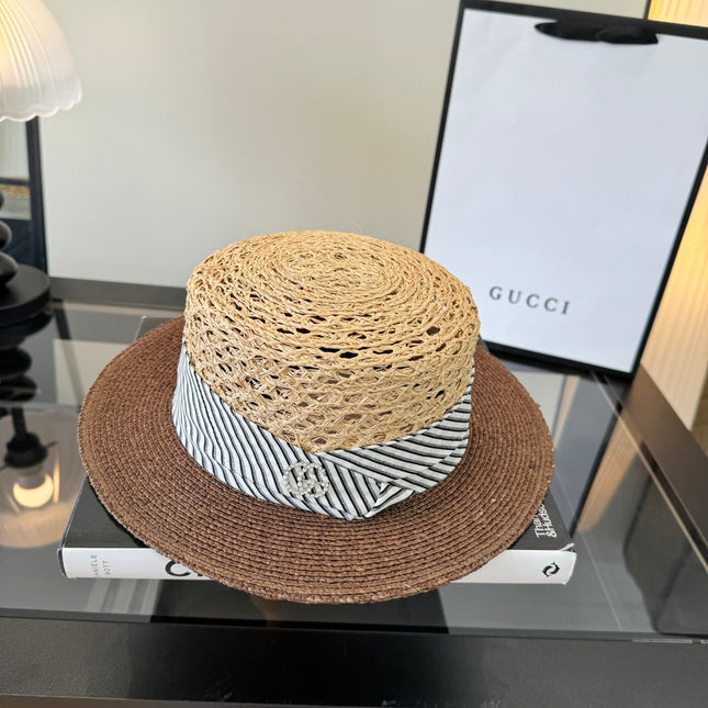 GUCCI 26S WIDE-BRIMMED STRAW HAT 222