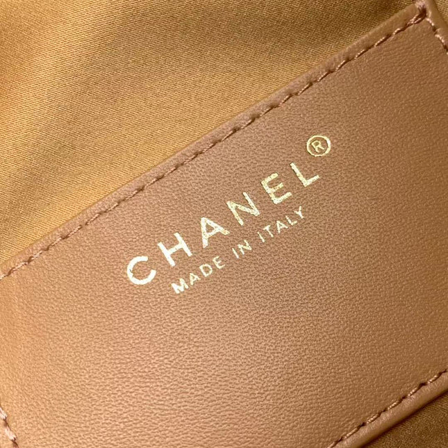 CHANEL 25S HOBO BAG 40 IN BROWN SUEDE WITH GOLD HARDWARE