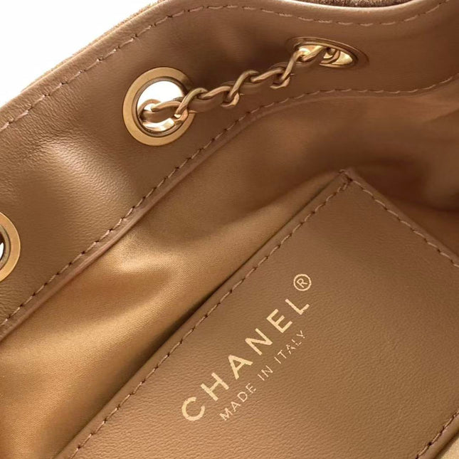 CHANEL 25S HOBO BAG 22 IN BROWN SUEDE WITH GOLD HARDWARE