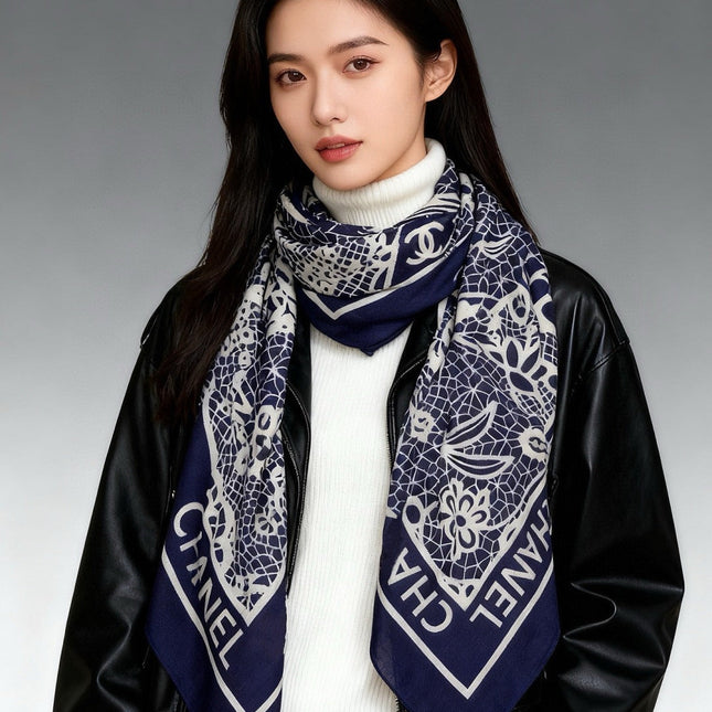 CHANEL 25S SCARF 135 CM IN CASHMERE AND SILK 943315