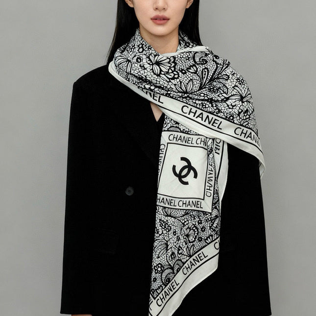 CHANEL 25S SCARF 135 CM IN CASHMERE AND SILK 943316