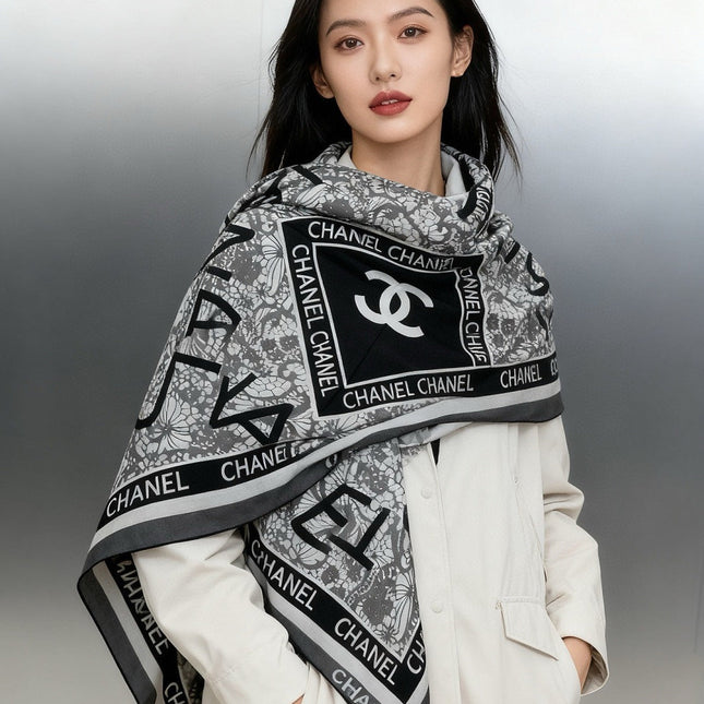 CHANEL 25S SCARF 135 CM IN CASHMERE AND SILK 943319