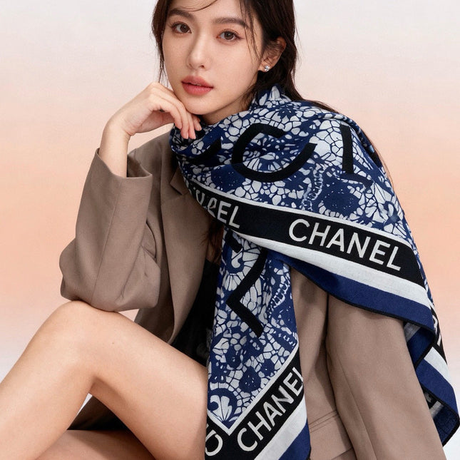 CHANEL 25S SCARF 135 CM IN CASHMERE AND SILK 943320