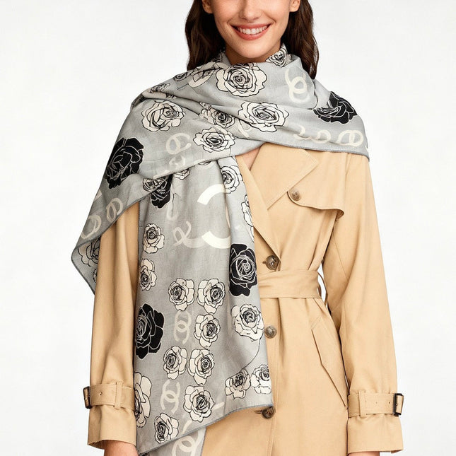 CHANEL 25S SCARF 140 CM IN CASHMERE AND SILK 943334
