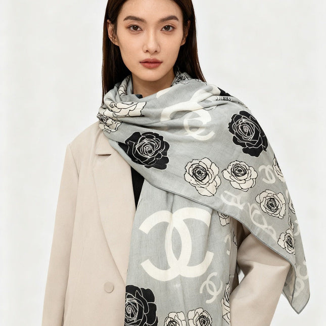 CHANEL 25S SCARF 140 CM IN CASHMERE AND SILK 943334