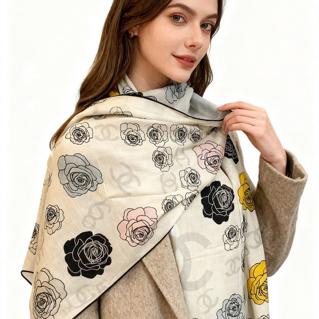 CHANEL 25S SCARF 140 CM IN CASHMERE AND SILK 943335