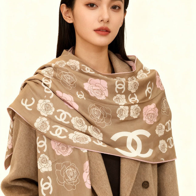 CHANEL 25S SCARF 140 CM IN CASHMERE AND SILK 943337