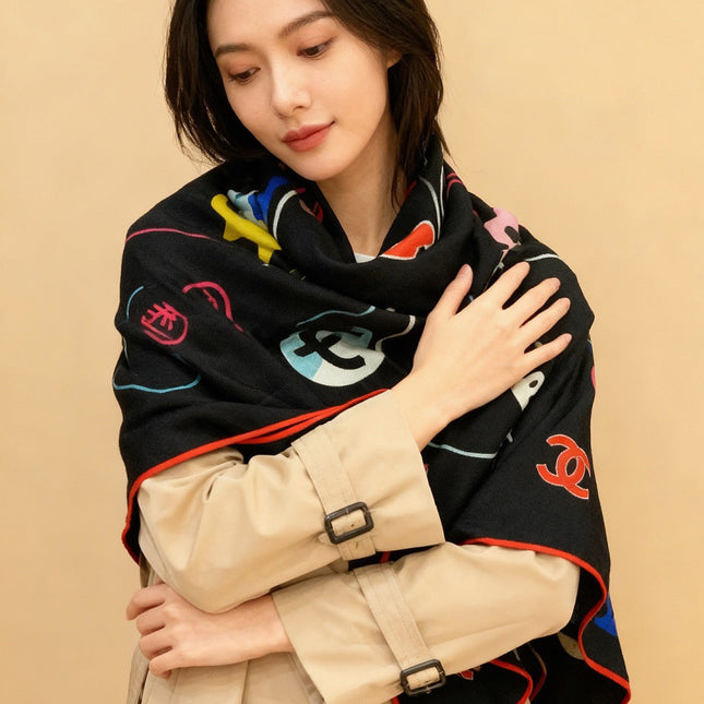CHANEL 25S SCARF 135 CM IN CASHMERE SILK 943654