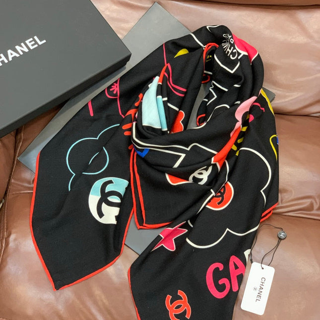 CHANEL 25S SCARF 135 CM IN CASHMERE SILK 943654