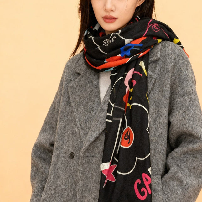 CHANEL 25S SCARF 135 CM IN CASHMERE SILK 943654