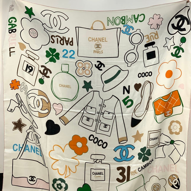 CHANEL 25S SCARF 135 CM IN CASHMERE SILK 943655