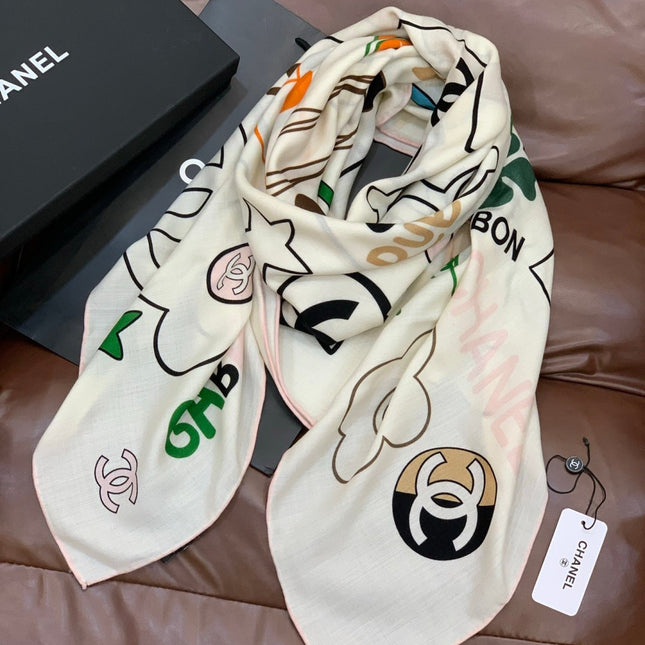 CHANEL 25S SCARF 135 CM IN CASHMERE SILK 943655