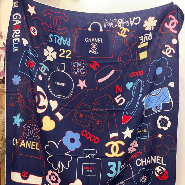 CHANEL 25S SCARF 135 CM IN CASHMERE SILK 943656
