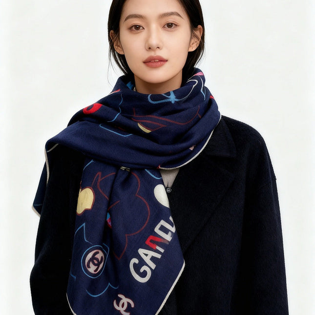 CHANEL 25S SCARF 135 CM IN CASHMERE SILK 943656
