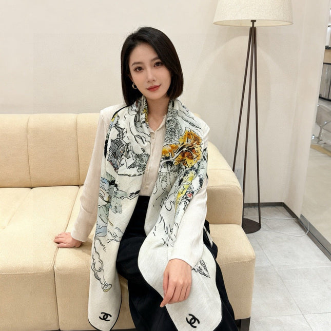 CHANEL 25S SCARF 135 CM IN CASHMERE SILK 943698