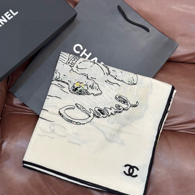 CHANEL 25S SCARF 135 CM IN CASHMERE SILK 943698