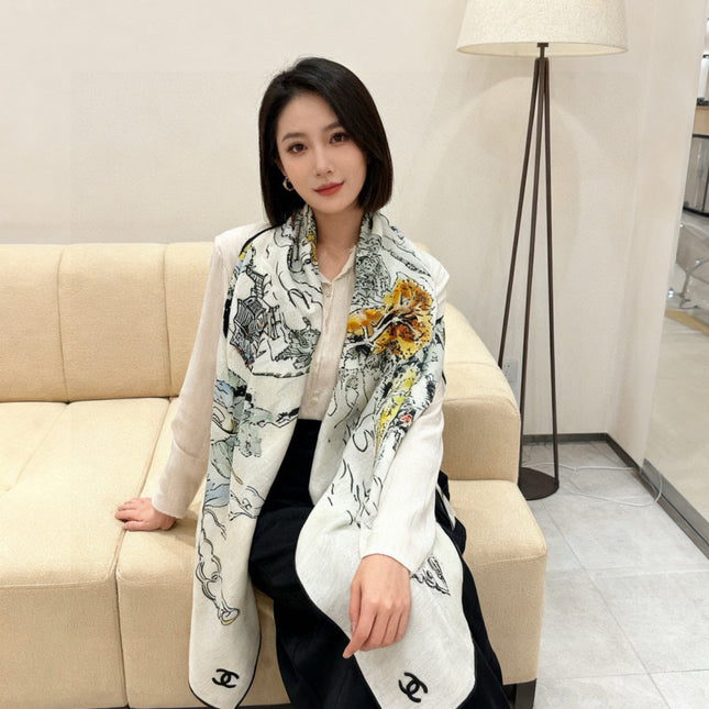 CHANEL 25S SCARF 135 IN CASHMERE 991637