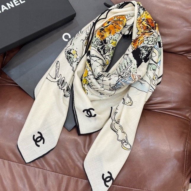 CHANEL 25S SCARF 135 IN CASHMERE 991637