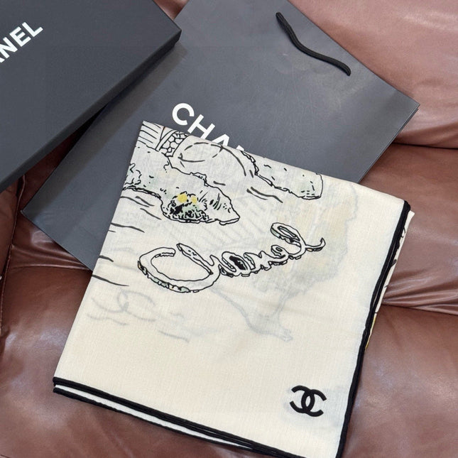 CHANEL 25S SCARF 135 IN CASHMERE 991637