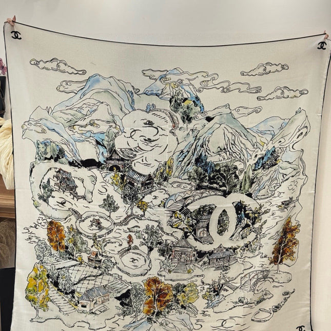 CHANEL 25S SCARF 135 IN CASHMERE 991637